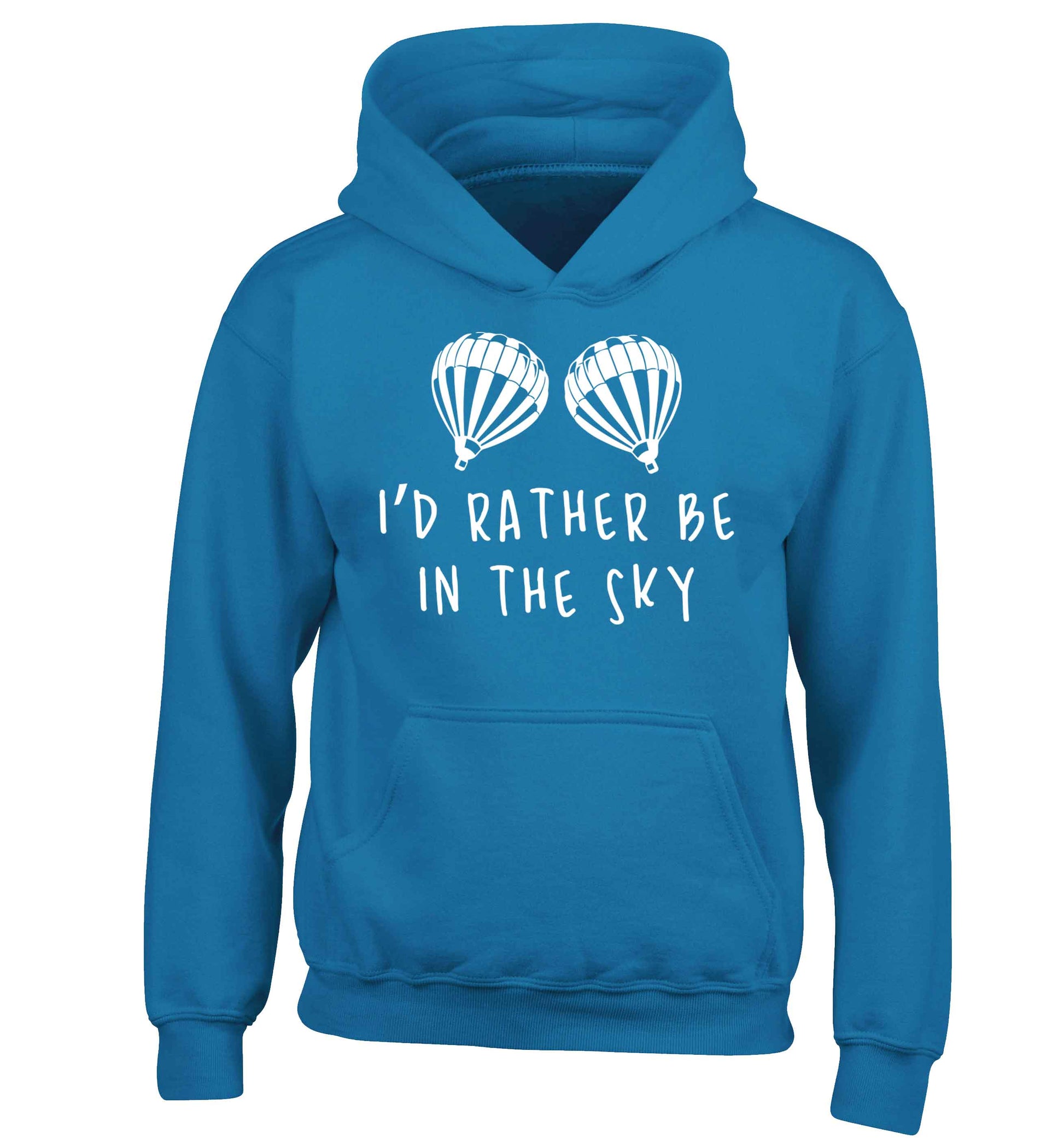 My head is in the clouds children's blue hoodie 12-13 Years