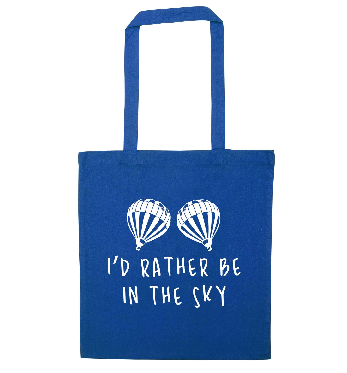My head is in the clouds blue tote bag