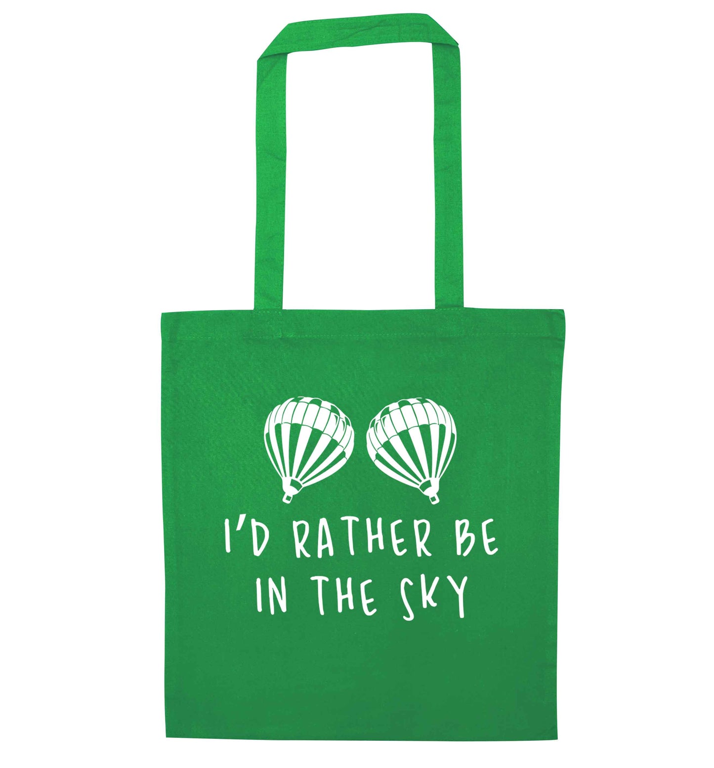 My head is in the clouds green tote bag