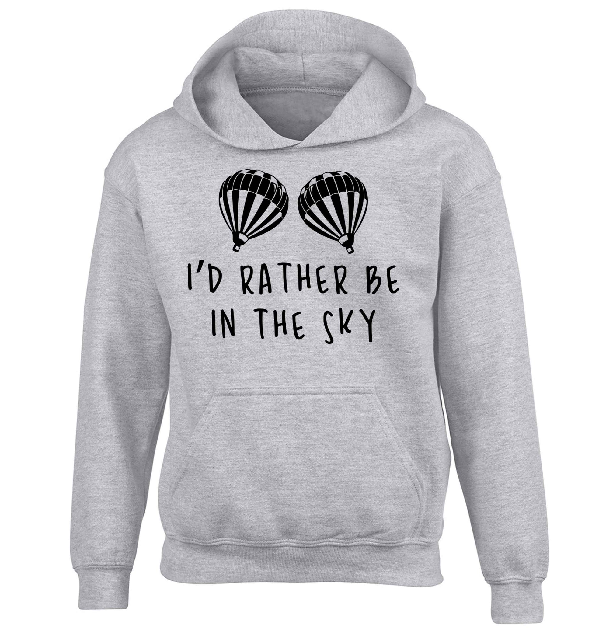 My head is in the clouds children's grey hoodie 12-13 Years