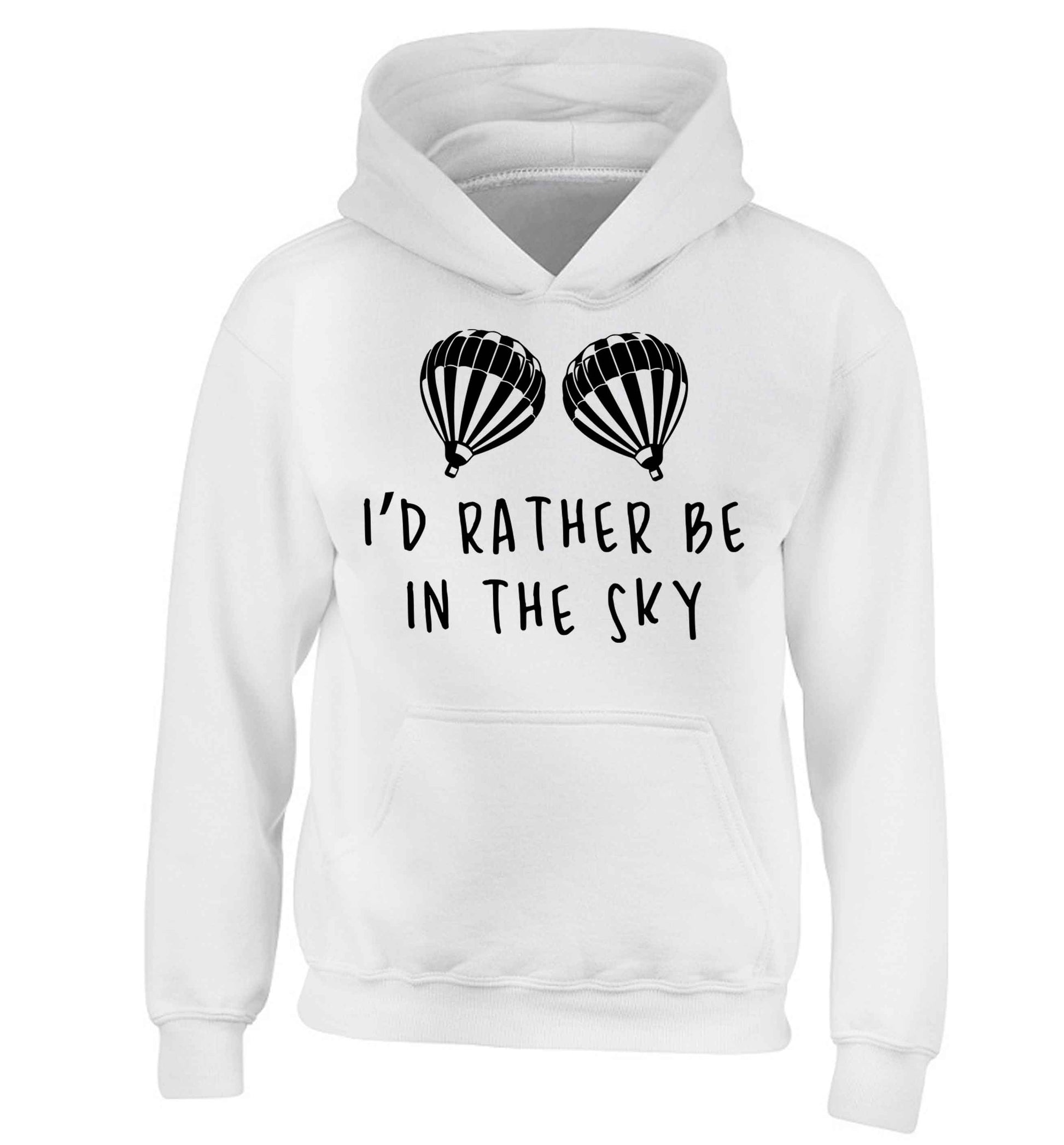 My head is in the clouds children's white hoodie 12-13 Years