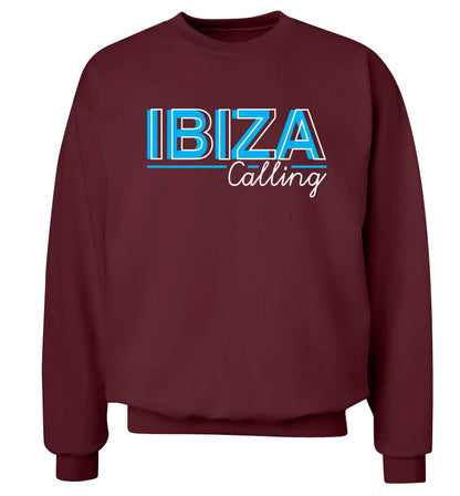 Ibiza calling Adult's unisex maroon Sweater 2XL