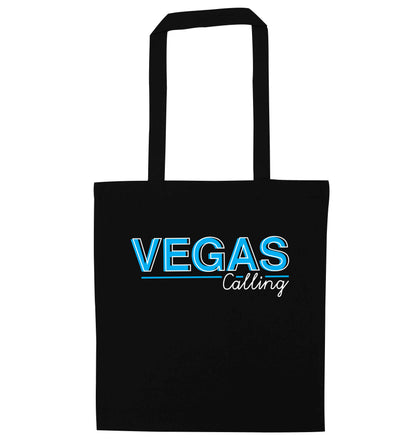 Vegas calling black tote bag