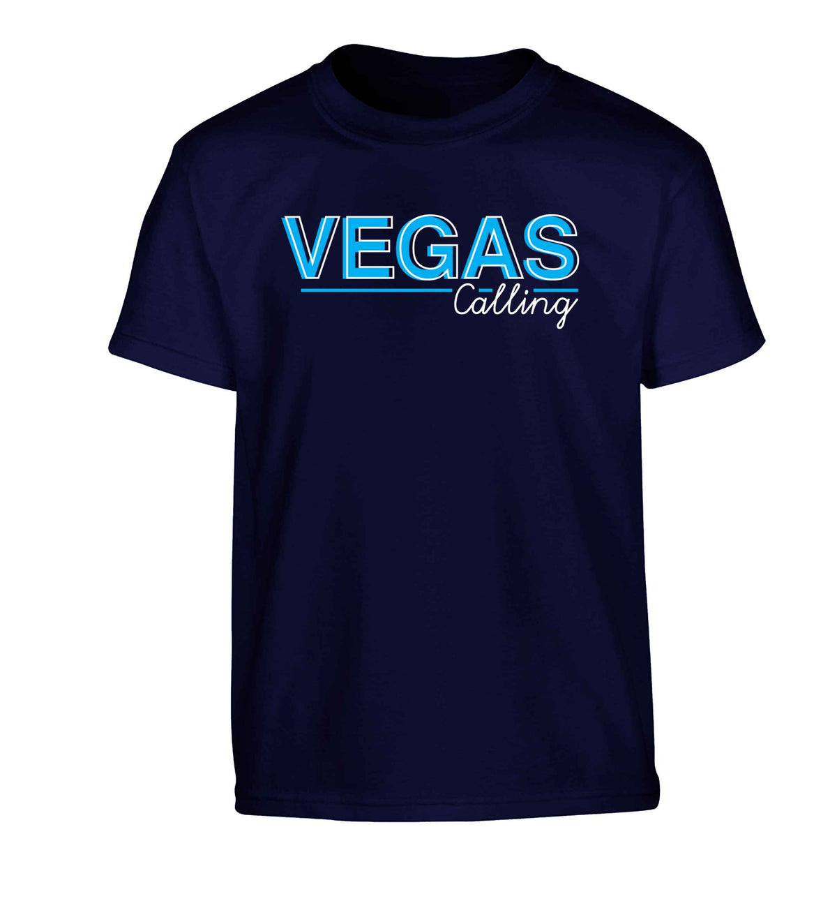 Vegas calling Children's navy Tshirt 12-13 Years