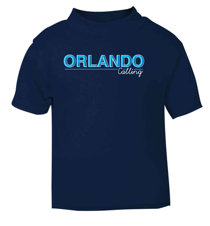 Orlando calling navy Baby Toddler Tshirt 2 Years