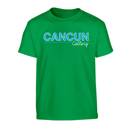 Cancun calling Children's green Tshirt 12-13 Years