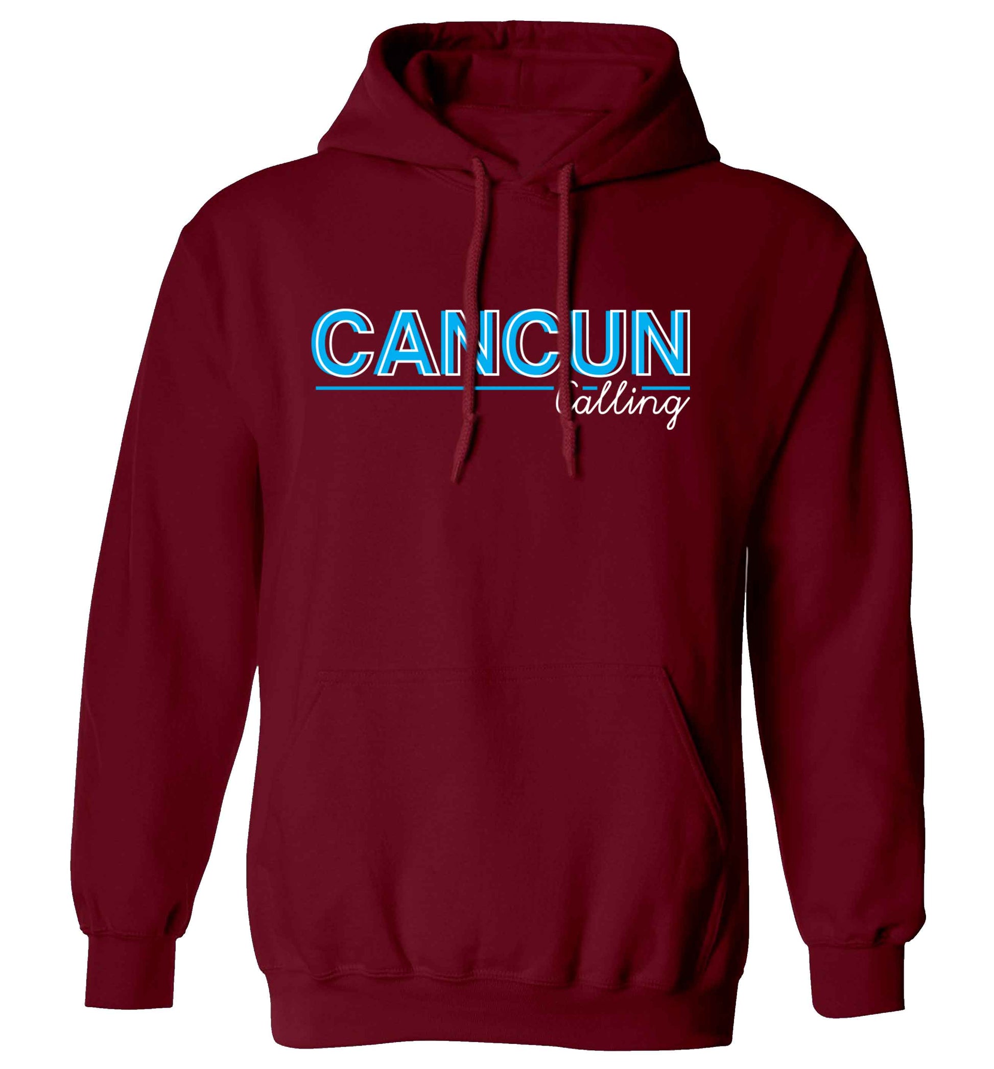 Cancun calling adults unisex maroon hoodie 2XL
