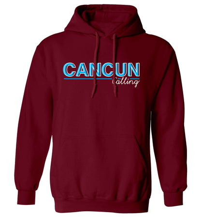 Cancun calling adults unisex maroon hoodie 2XL