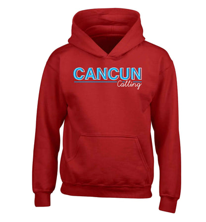 Cancun calling children's red hoodie 12-13 Years