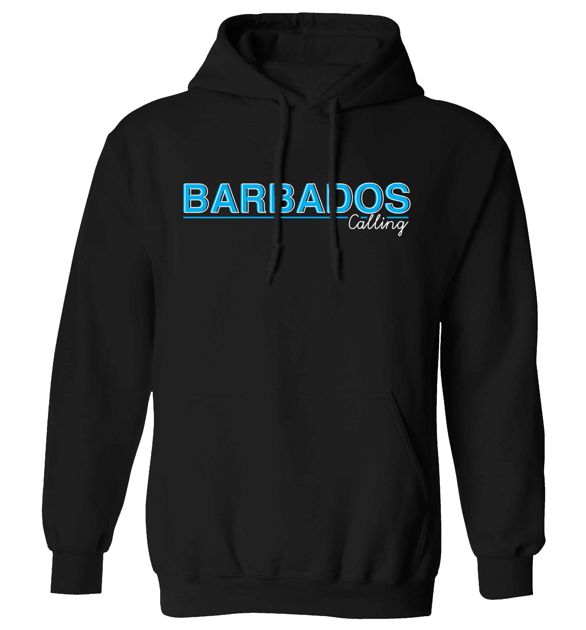 Barbados calling adults unisex black hoodie 2XL