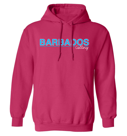 Barbados calling adults unisex pink hoodie 2XL