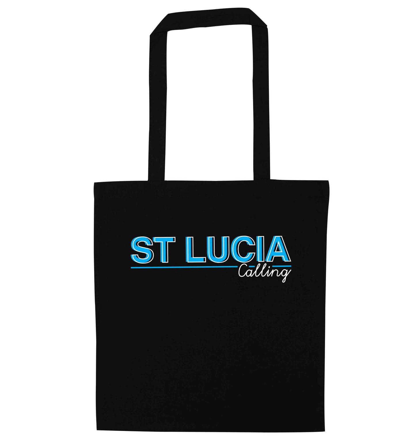 St Lucia calling black tote bag