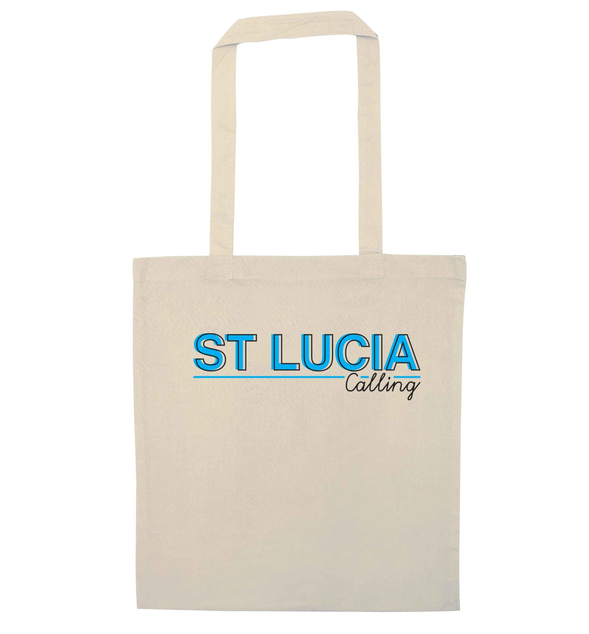 St Lucia calling natural tote bag