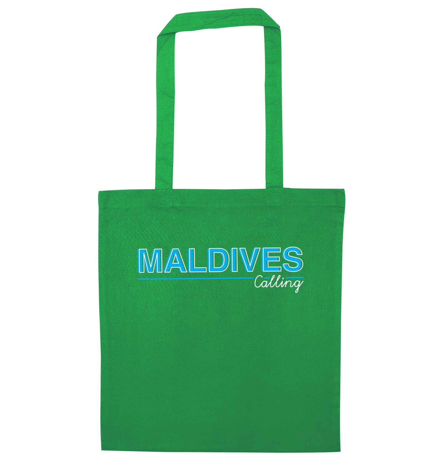 Maldives calling green tote bag