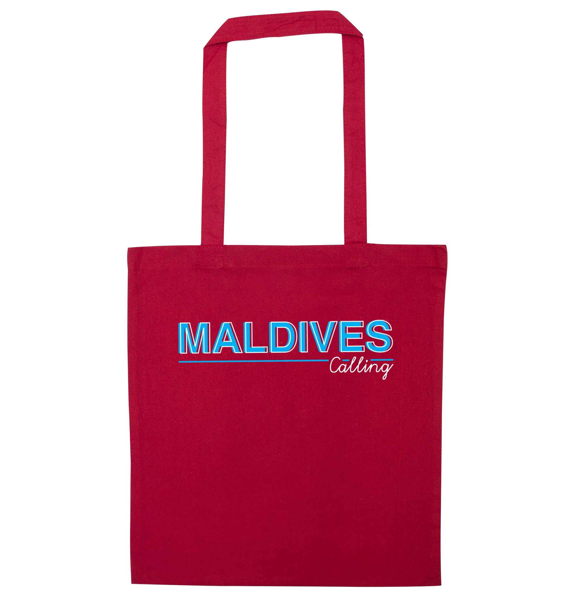 Maldives calling red tote bag