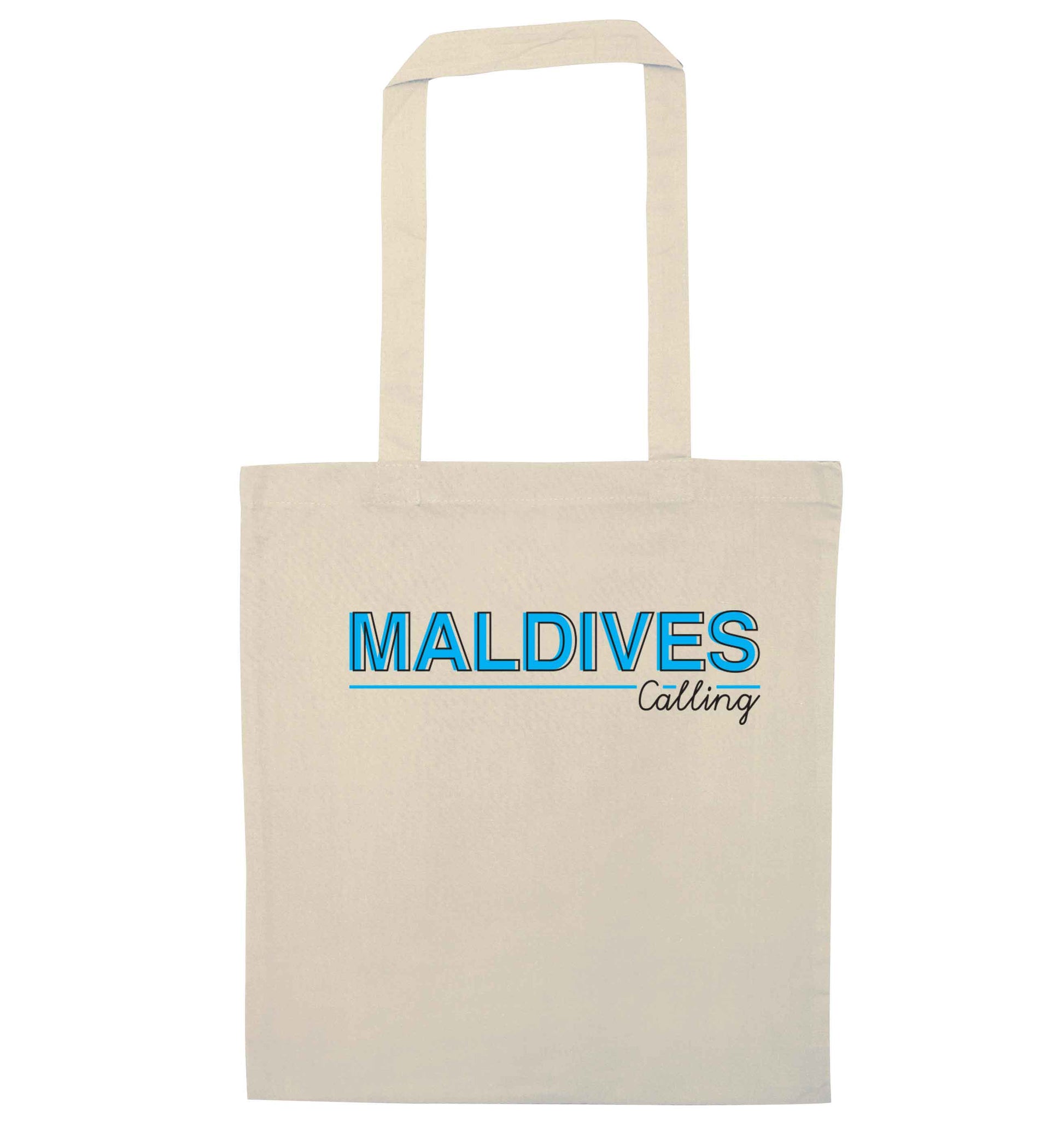 Maldives calling natural tote bag