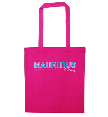 Mauritius calling pink tote bag