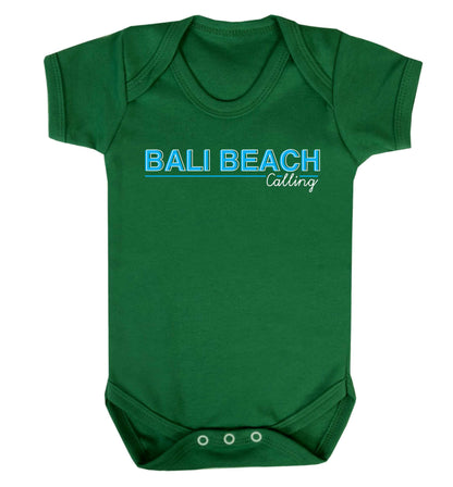 Bali beach calling Baby Vest green 18-24 months