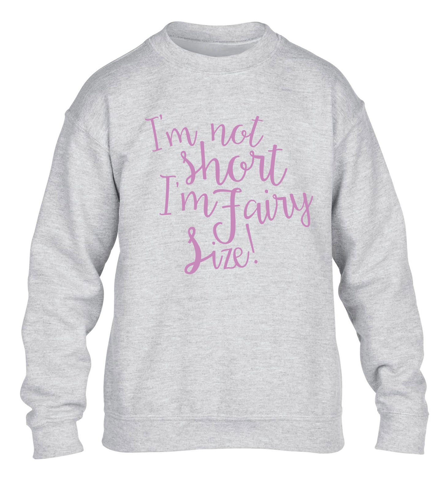 I'm not short I'm fairy sized! children's grey sweater 12-13 Years