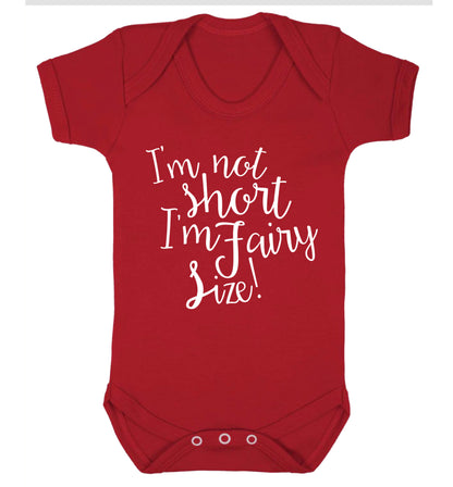I'm not short I'm fairy sized! Baby Vest red 18-24 months