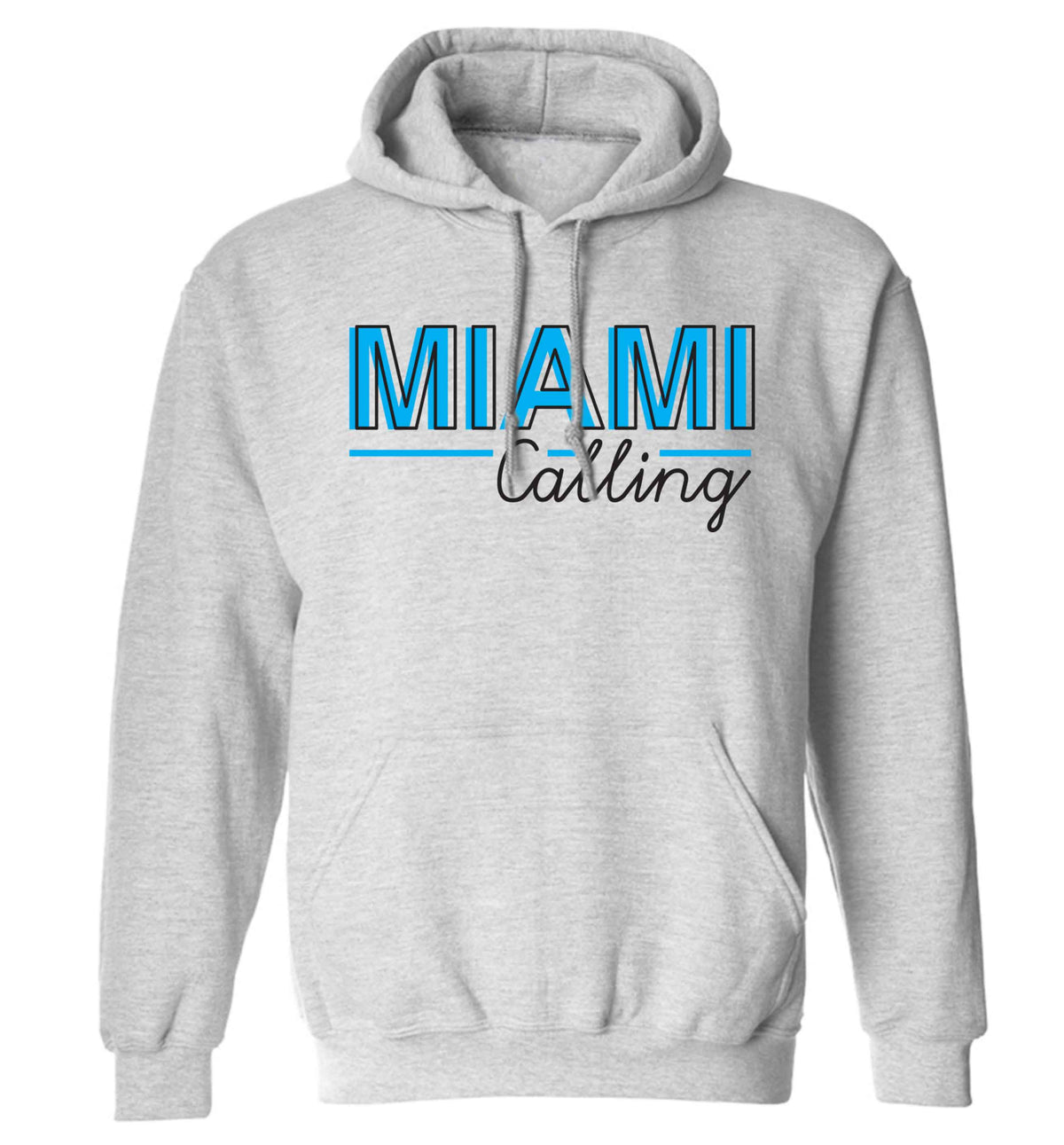 Miami calling adults unisex grey hoodie 2XL