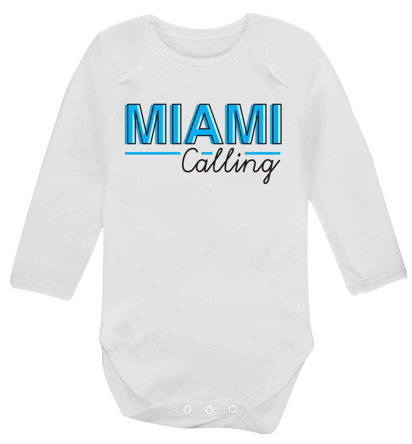 Miami calling Baby Vest long sleeved white 6-12 months