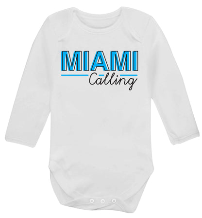 Miami calling Baby Vest long sleeved white 6-12 months