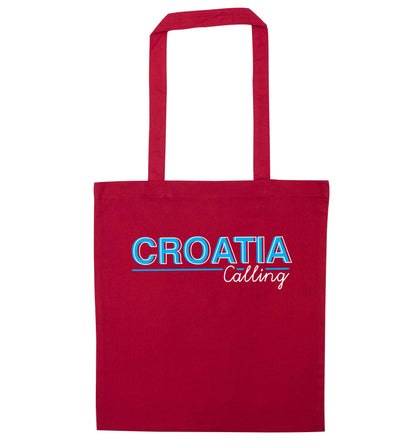 Croatia calling red tote bag