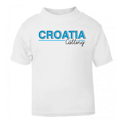 Croatia calling white Baby Toddler Tshirt 2 Years