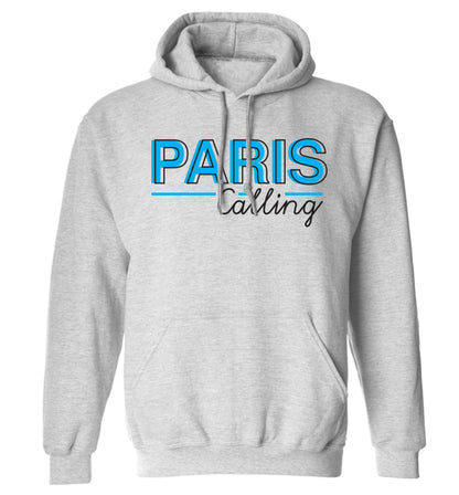 Paris calling adults unisex grey hoodie 2XL