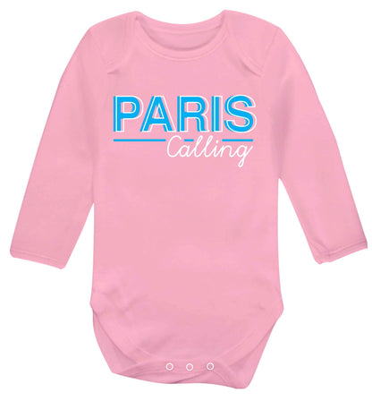 Paris calling Baby Vest long sleeved pale pink 6-12 months