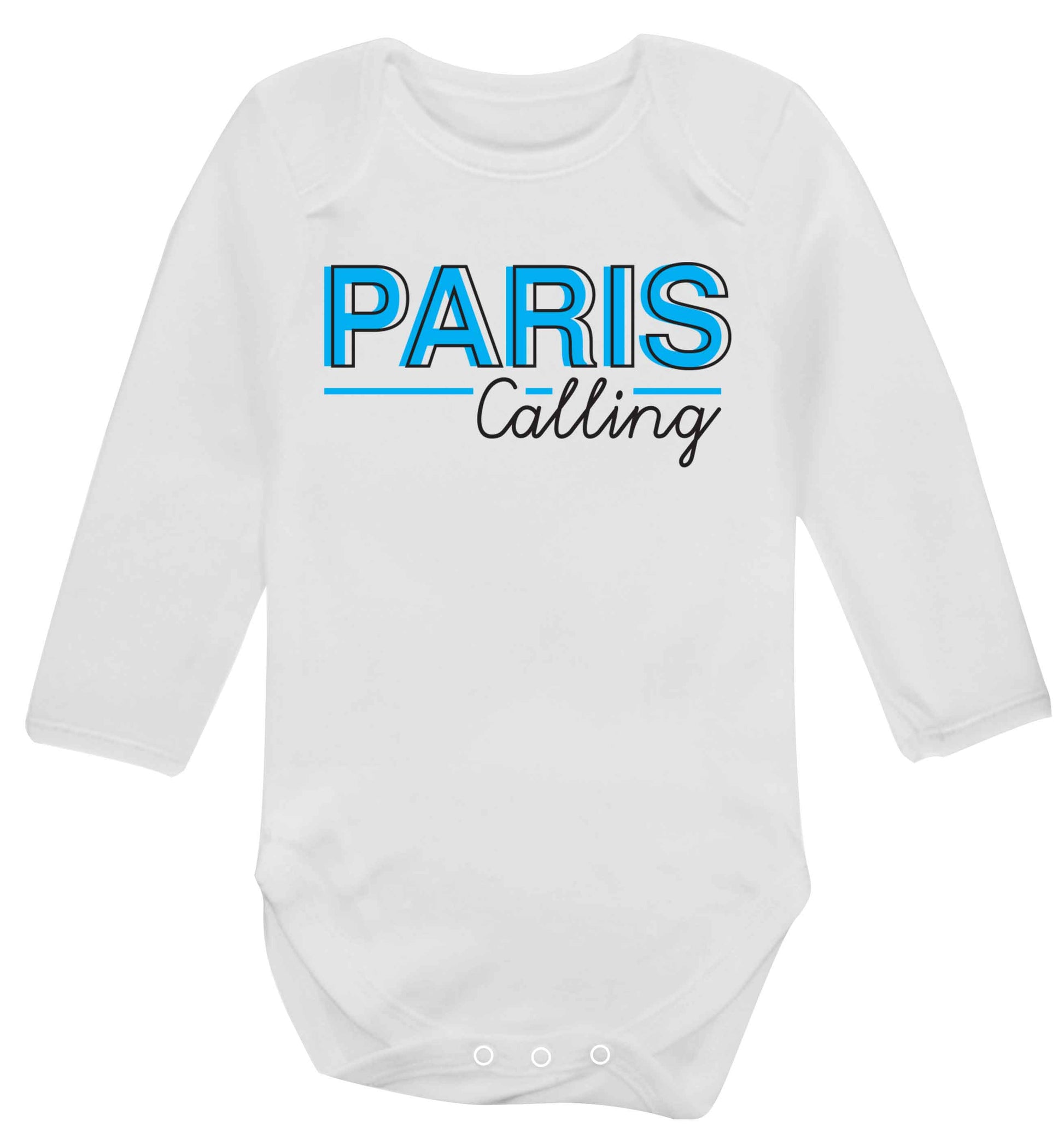 Paris calling Baby Vest long sleeved white 6-12 months