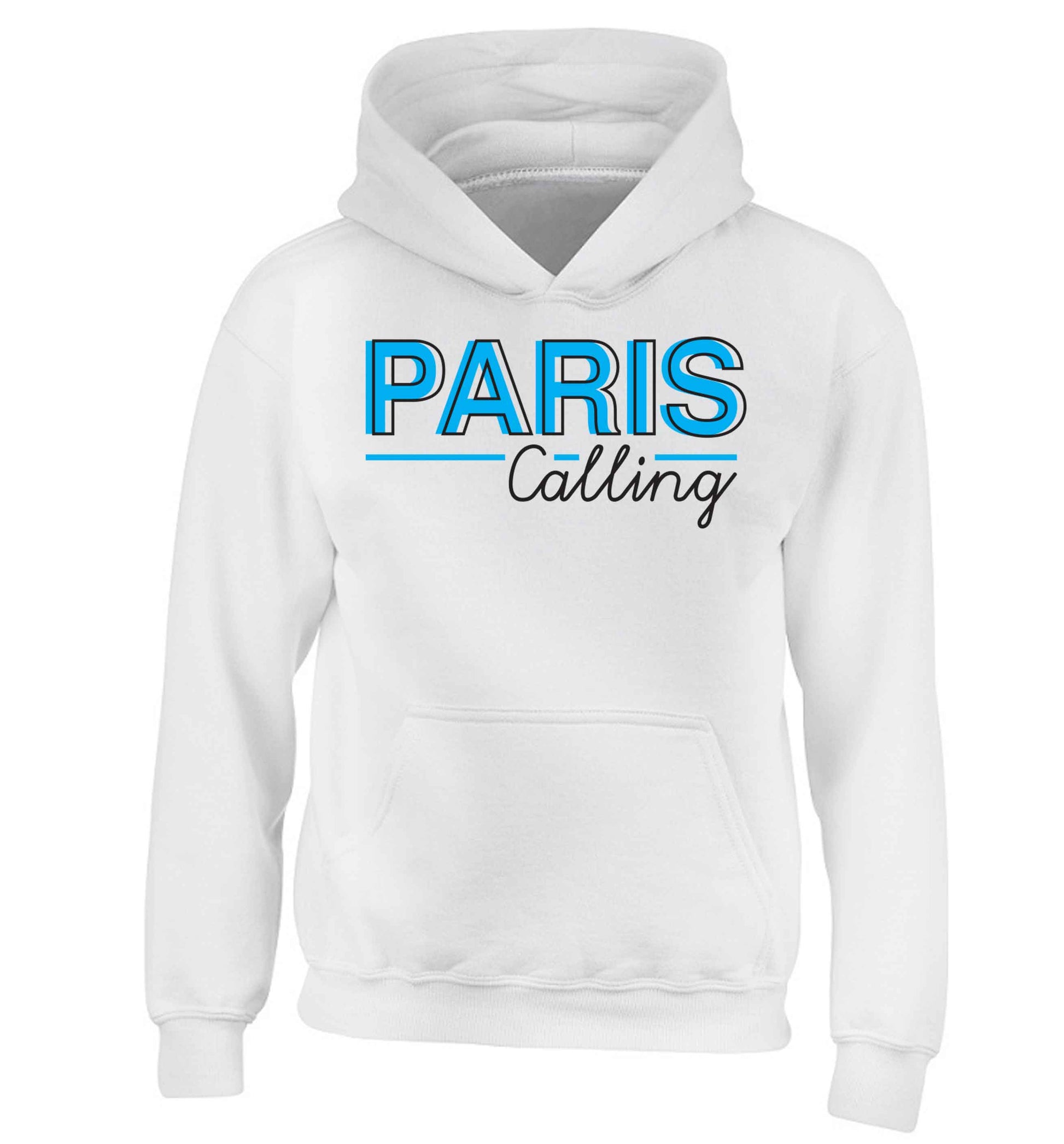 Paris calling children's white hoodie 12-13 Years