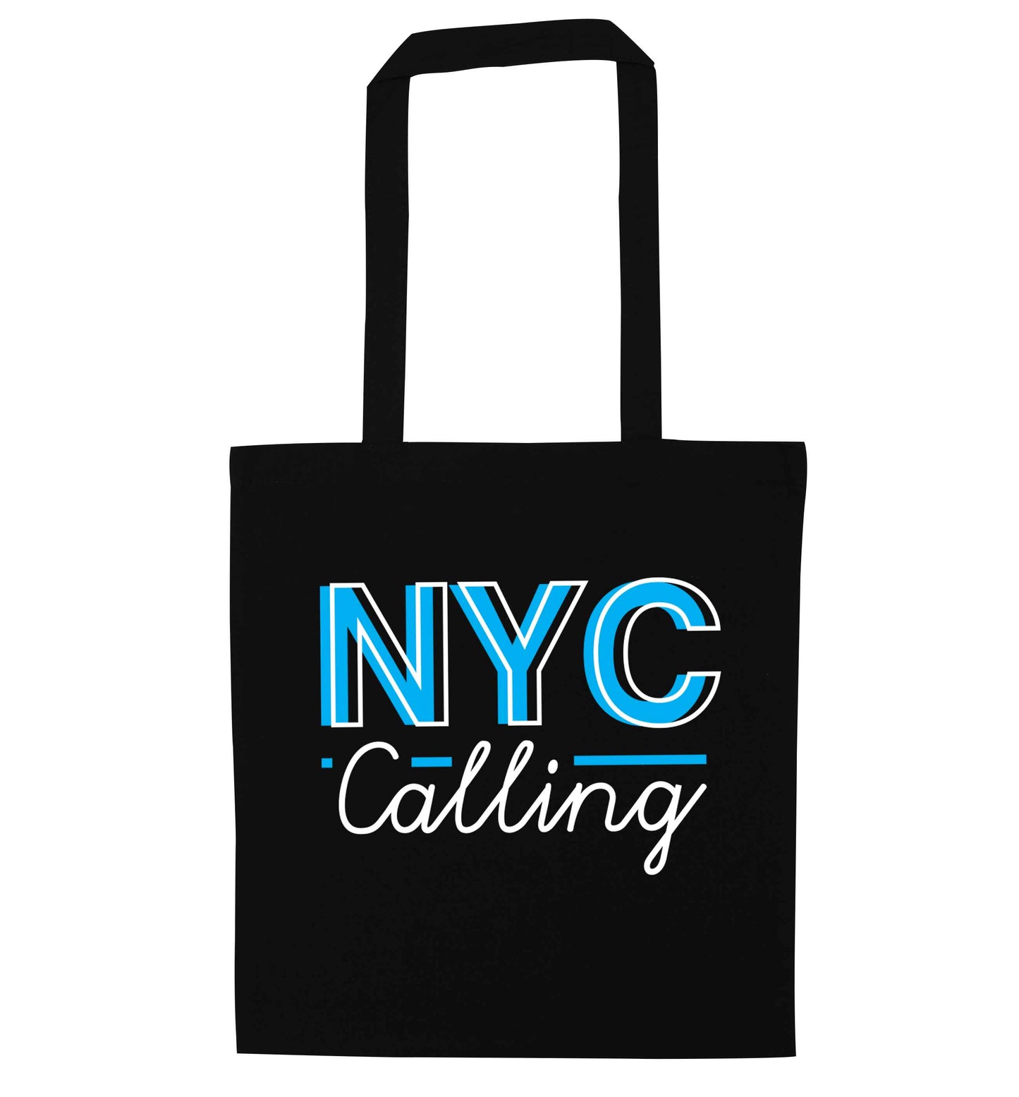 NYC calling black tote bag