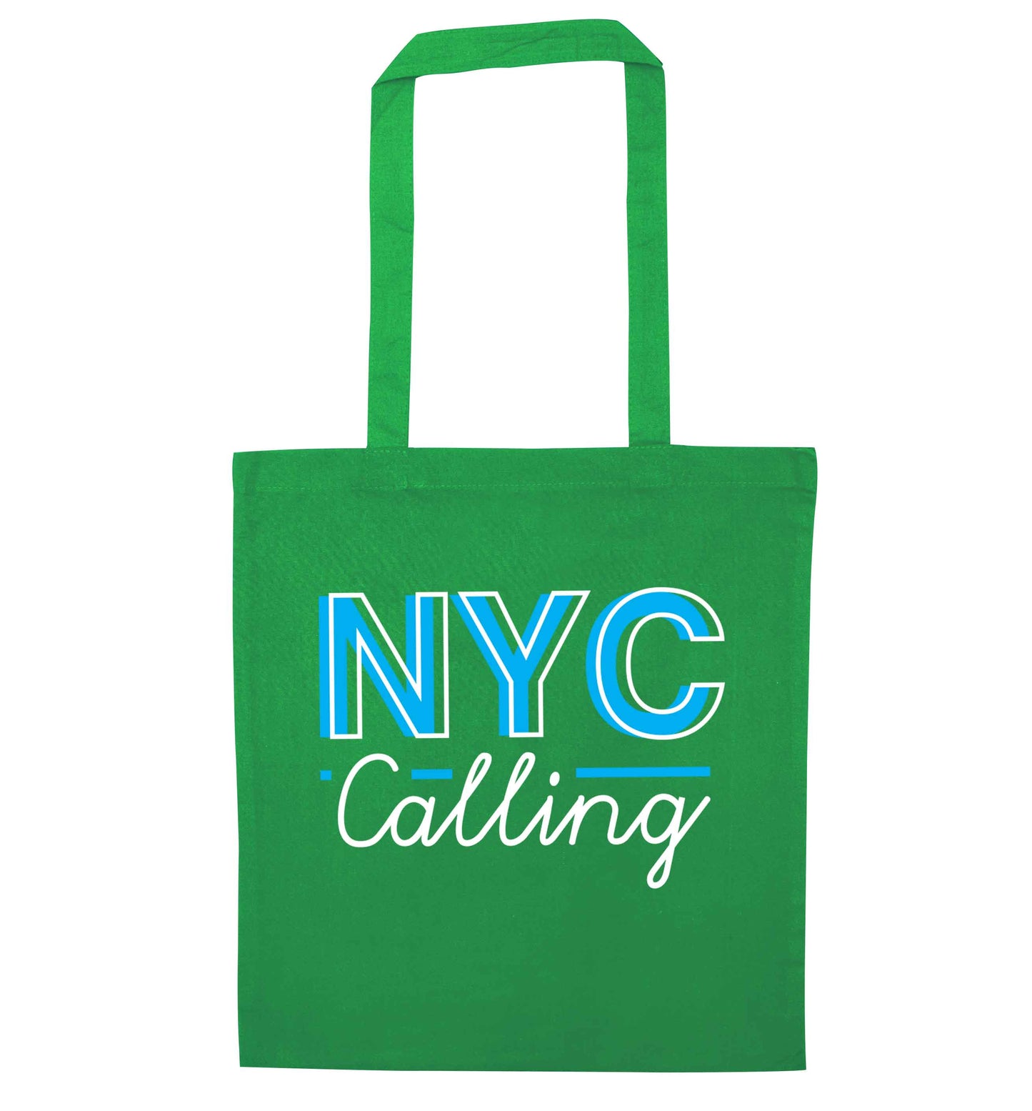NYC calling green tote bag