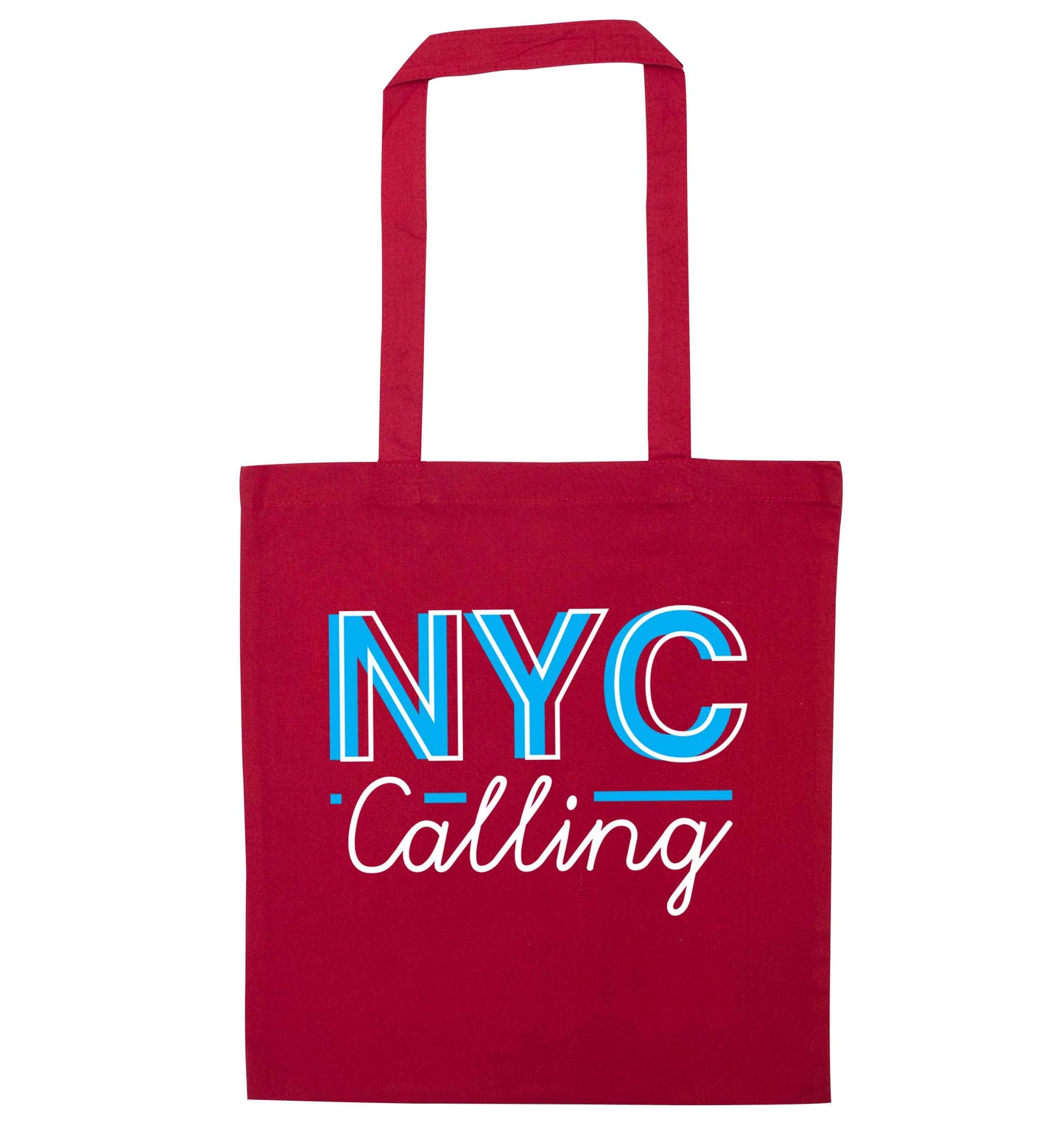 NYC calling red tote bag