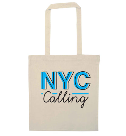 NYC calling natural tote bag