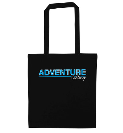 Adventure calling black tote bag