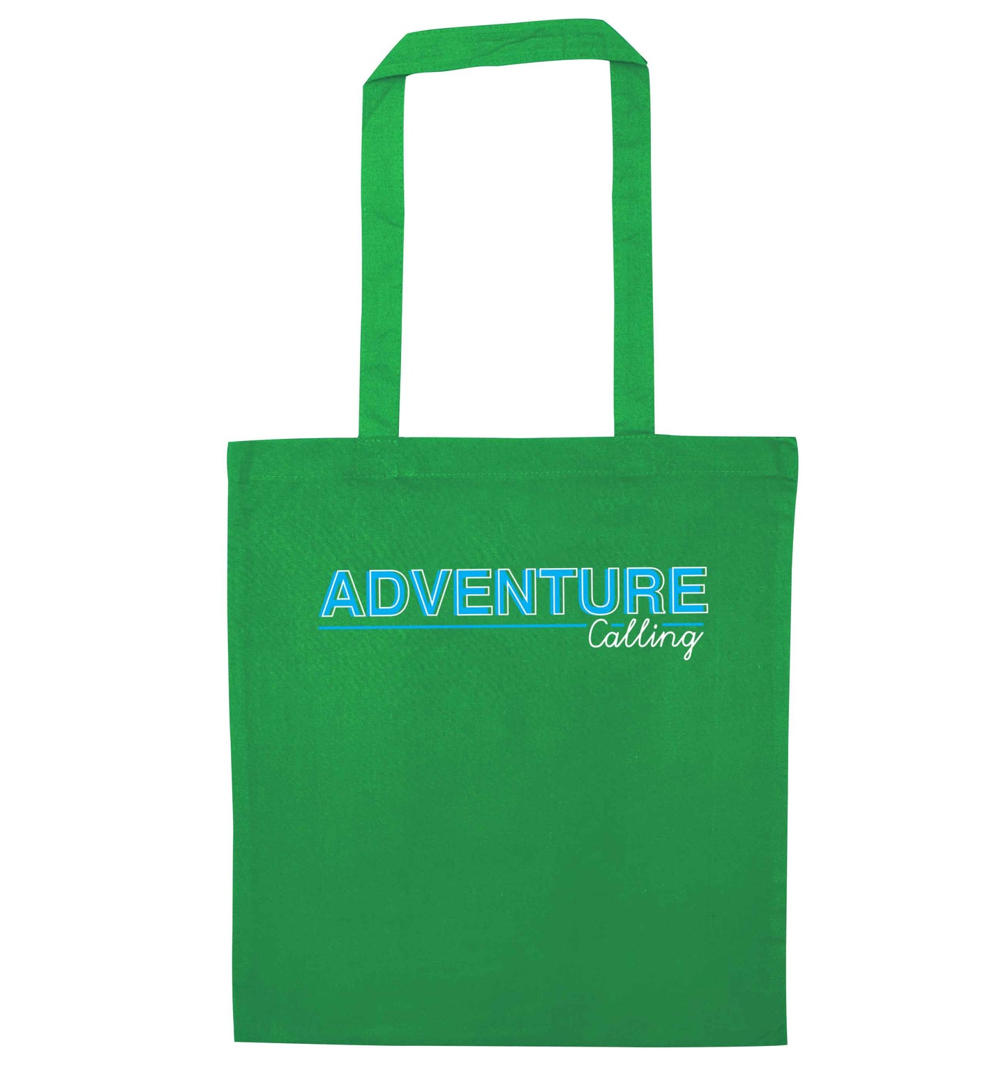 Adventure calling green tote bag