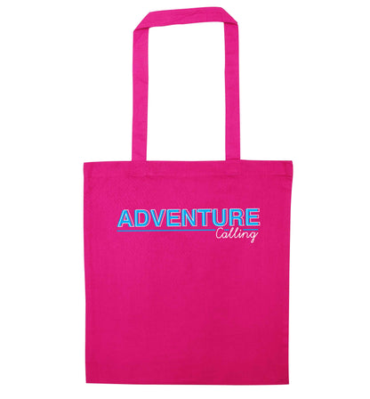 Adventure calling pink tote bag