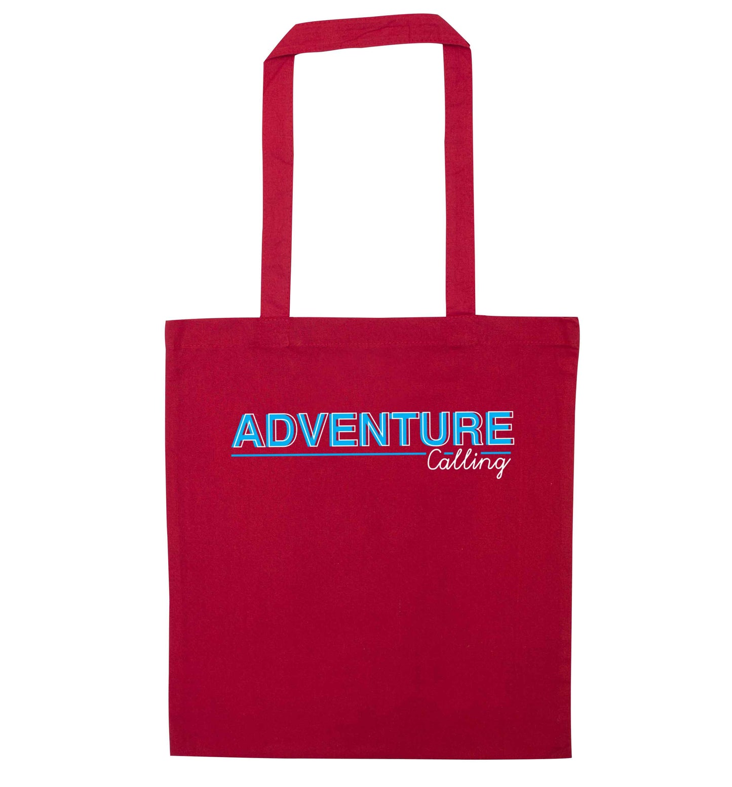Adventure calling red tote bag