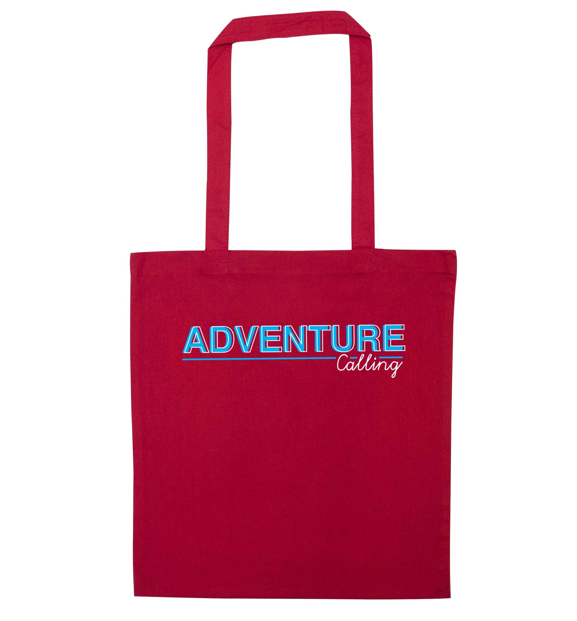 Adventure calling red tote bag