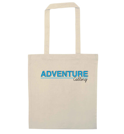 Adventure calling natural tote bag