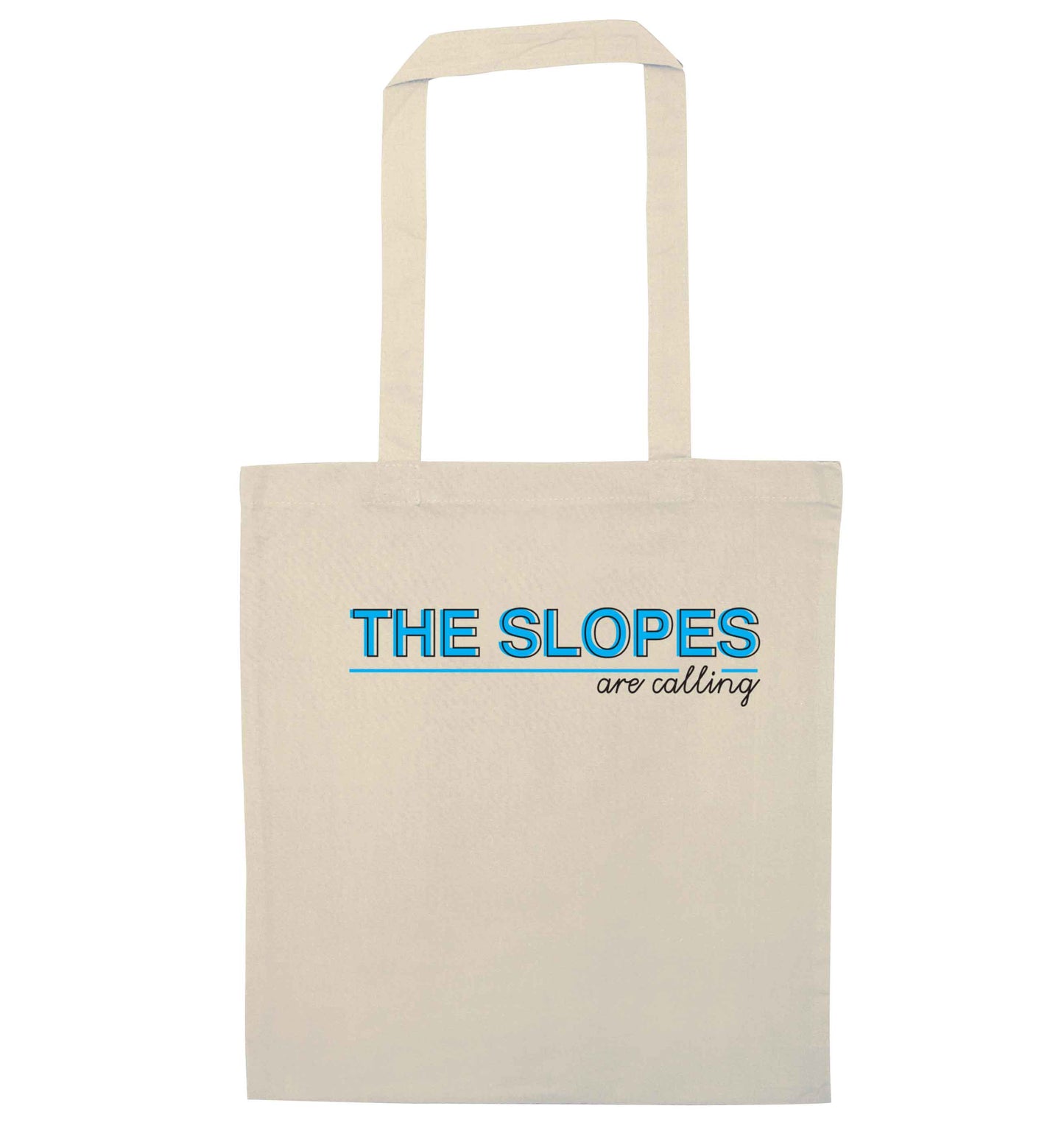 The slopes are calling natural tote bag