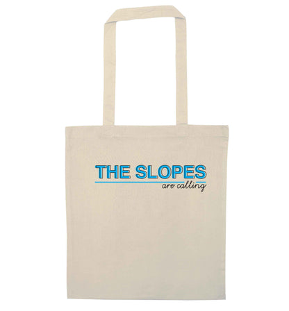 The slopes are calling natural tote bag