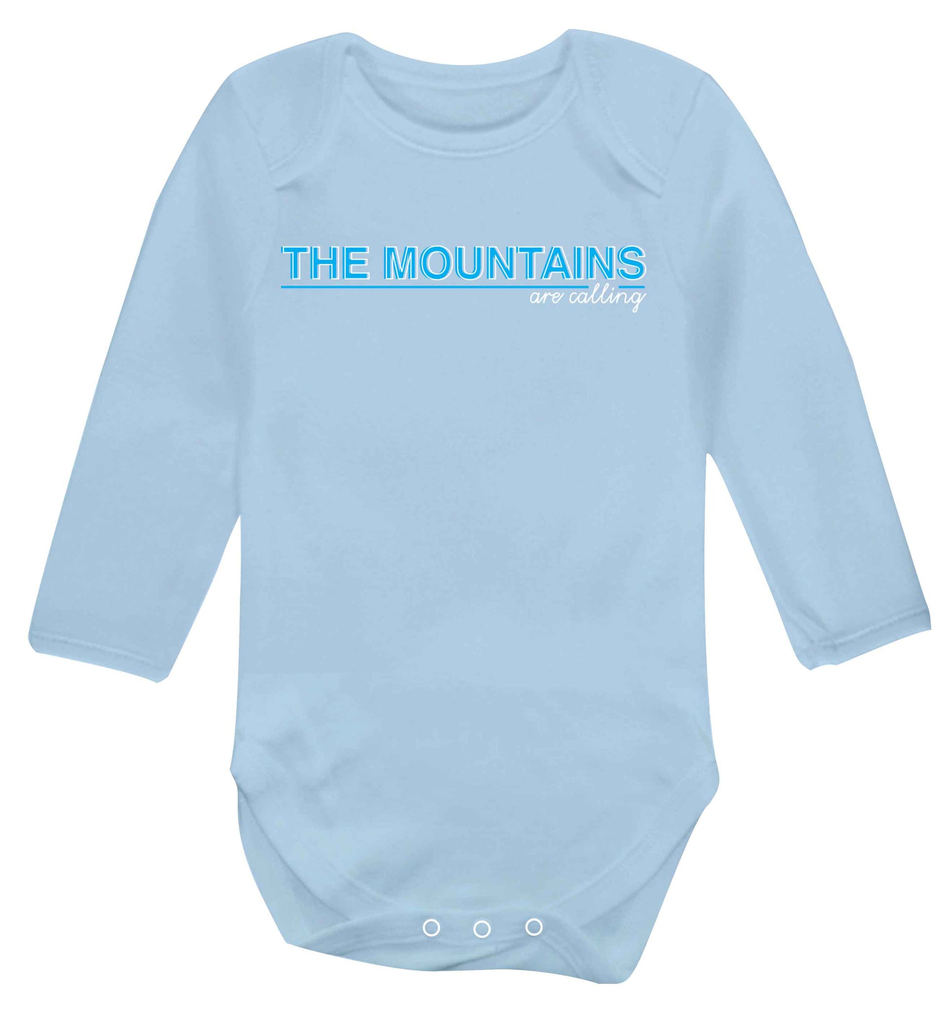 The mountains are calling Baby Vest long sleeved pale blue 6-12 months