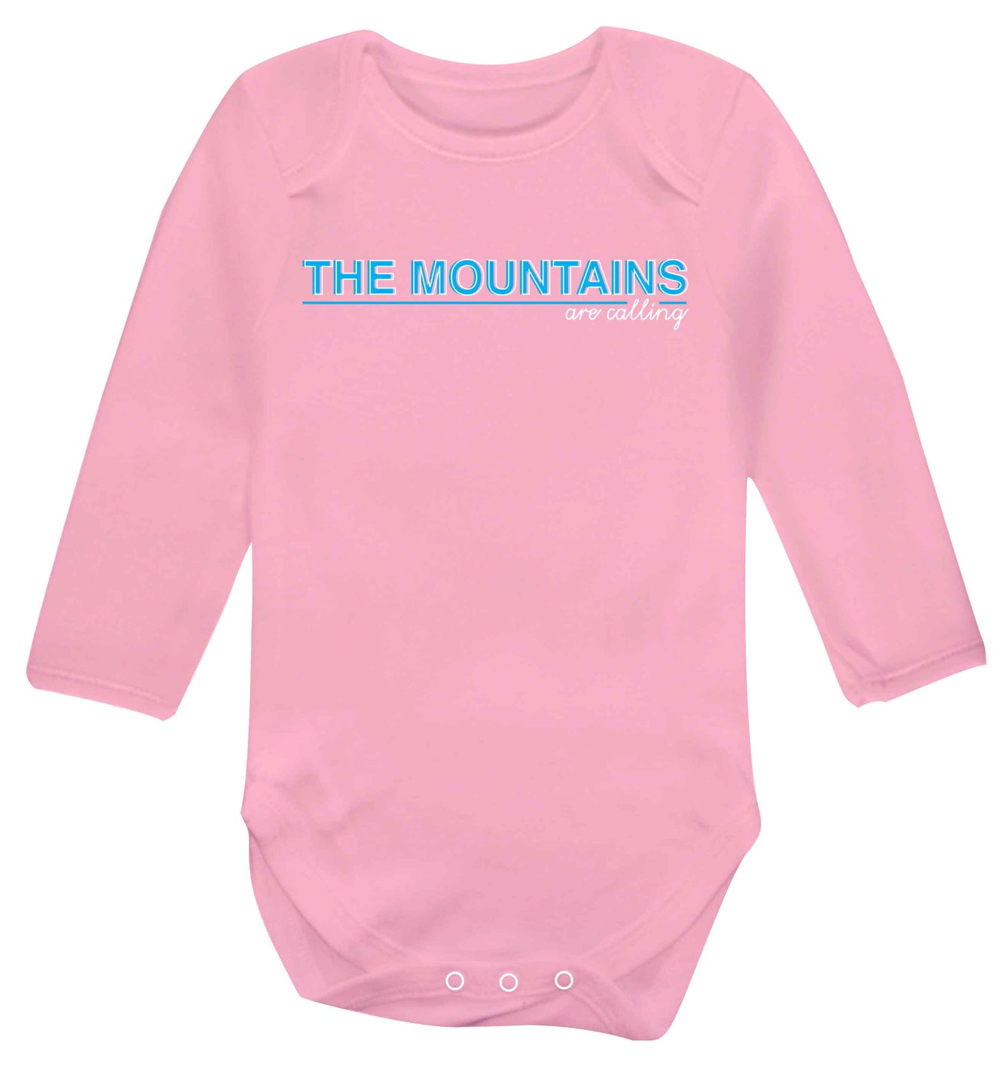 The mountains are calling Baby Vest long sleeved pale pink 6-12 months