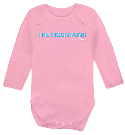 The mountains are calling Baby Vest long sleeved pale pink 6-12 months