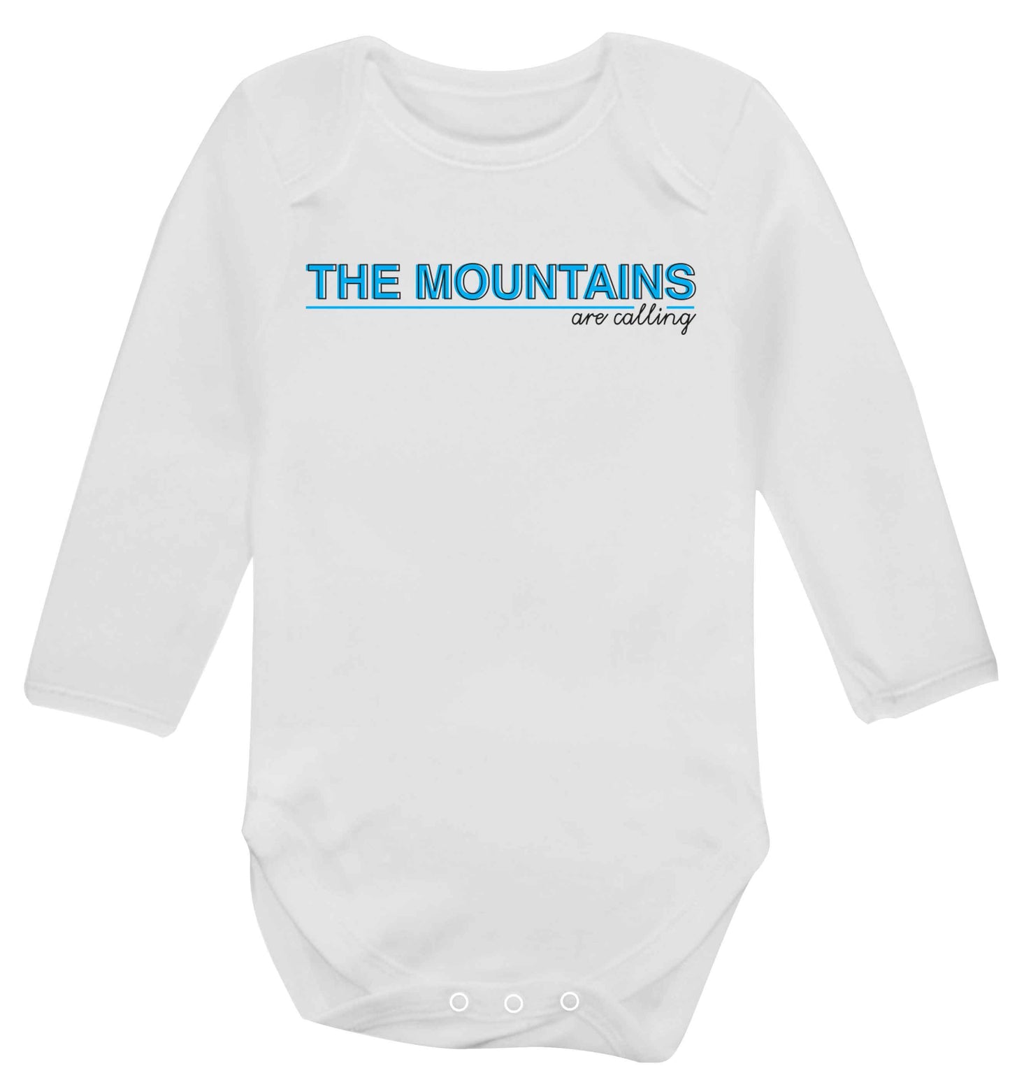 The mountains are calling Baby Vest long sleeved white 6-12 months