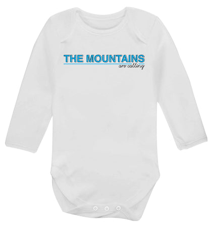 The mountains are calling Baby Vest long sleeved white 6-12 months